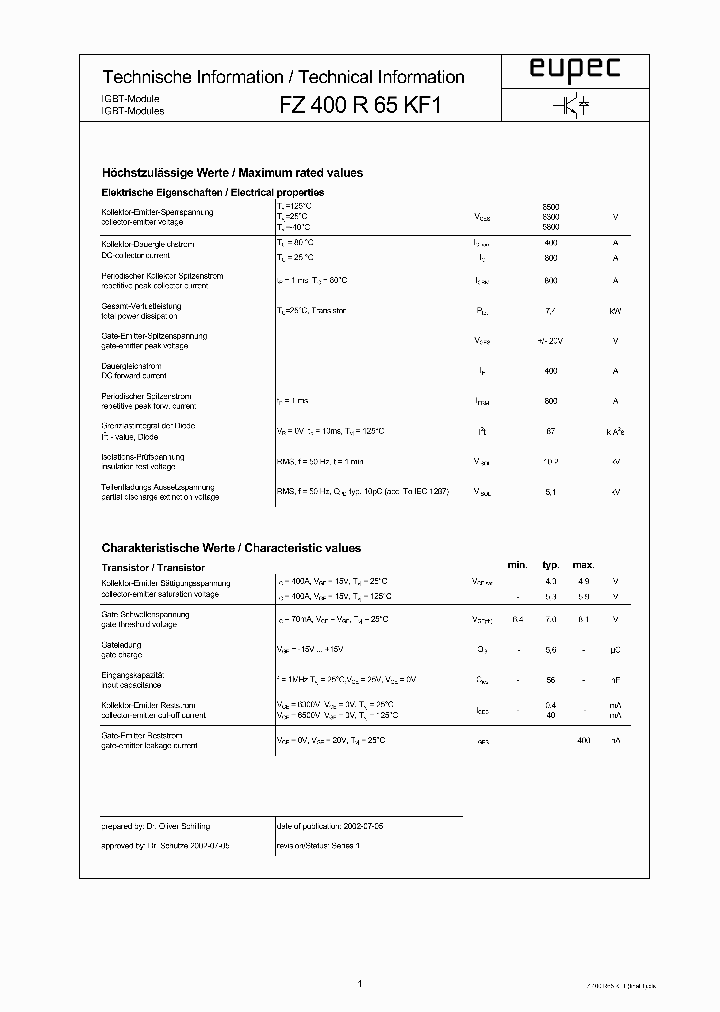 FZ400R65KF1_483490.PDF Datasheet