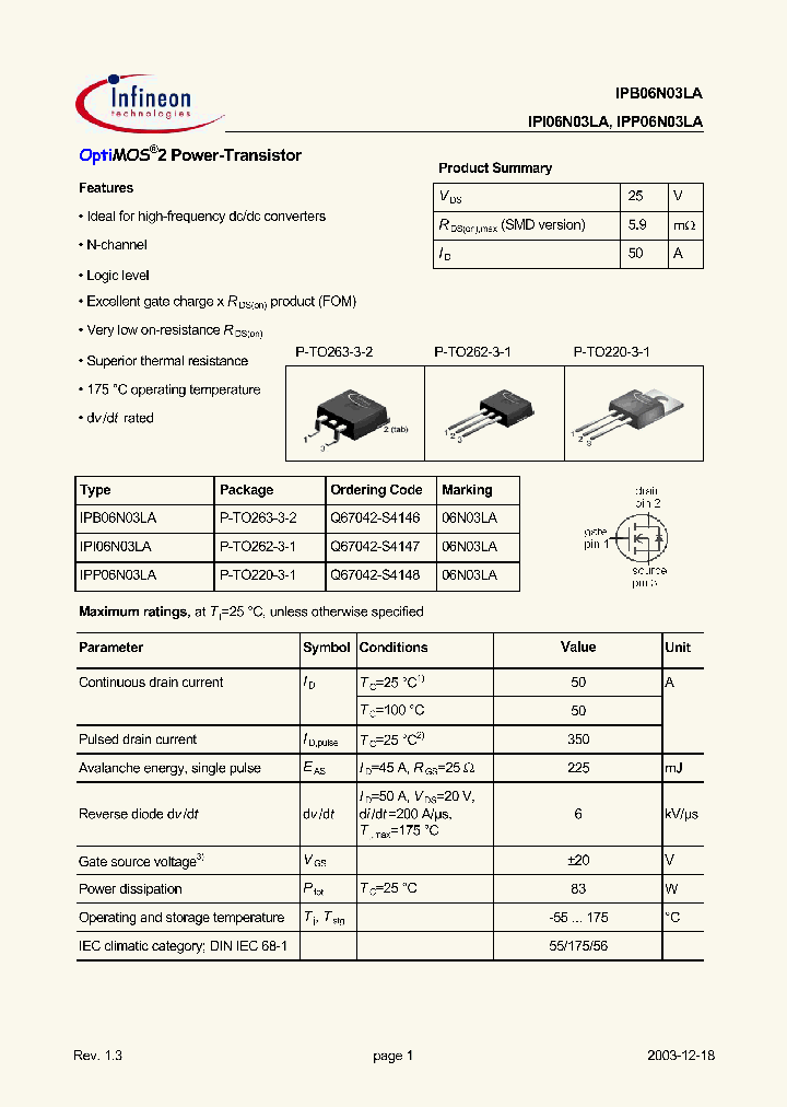 IPB06N03LA_122367.PDF Datasheet