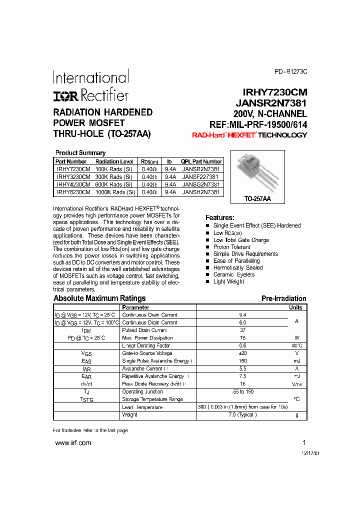 IRHY7230CM_201725.PDF Datasheet