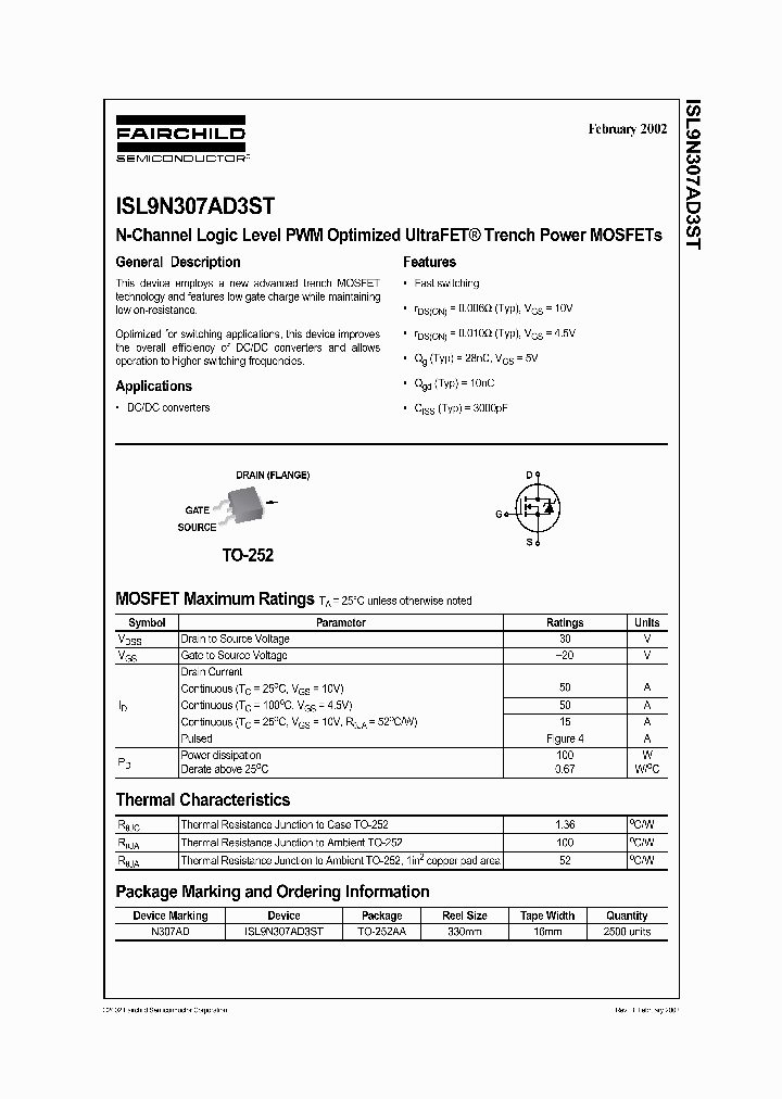 ISL9N307AD3ST_457543.PDF Datasheet