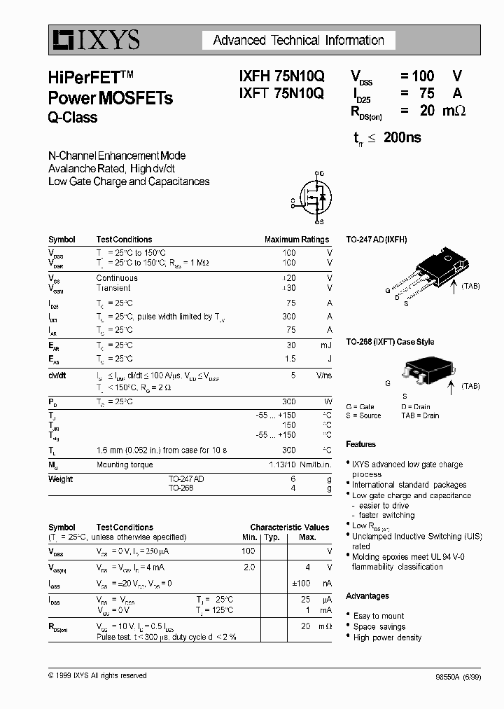 IXFH75N10Q_469370.PDF Datasheet