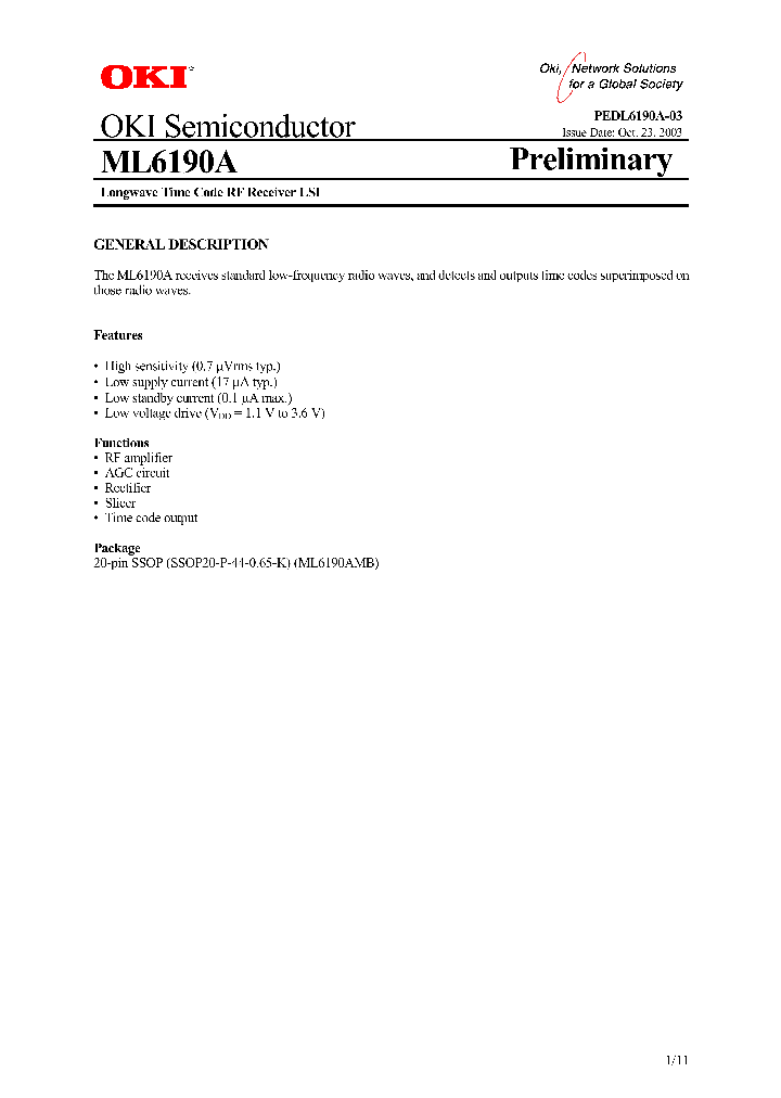 ML6190A_477468.PDF Datasheet