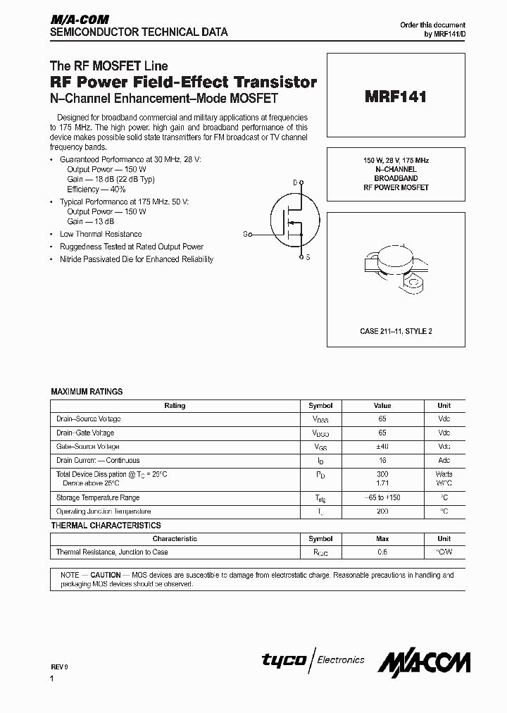 MRF141_468060.PDF Datasheet