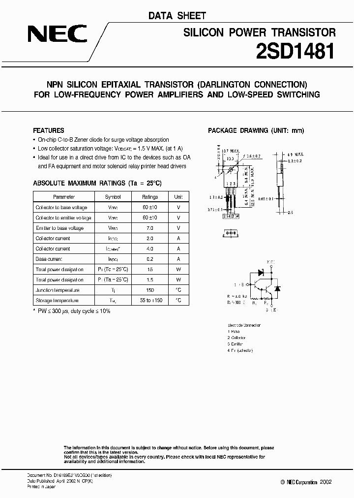 2SD1481_520841.PDF Datasheet