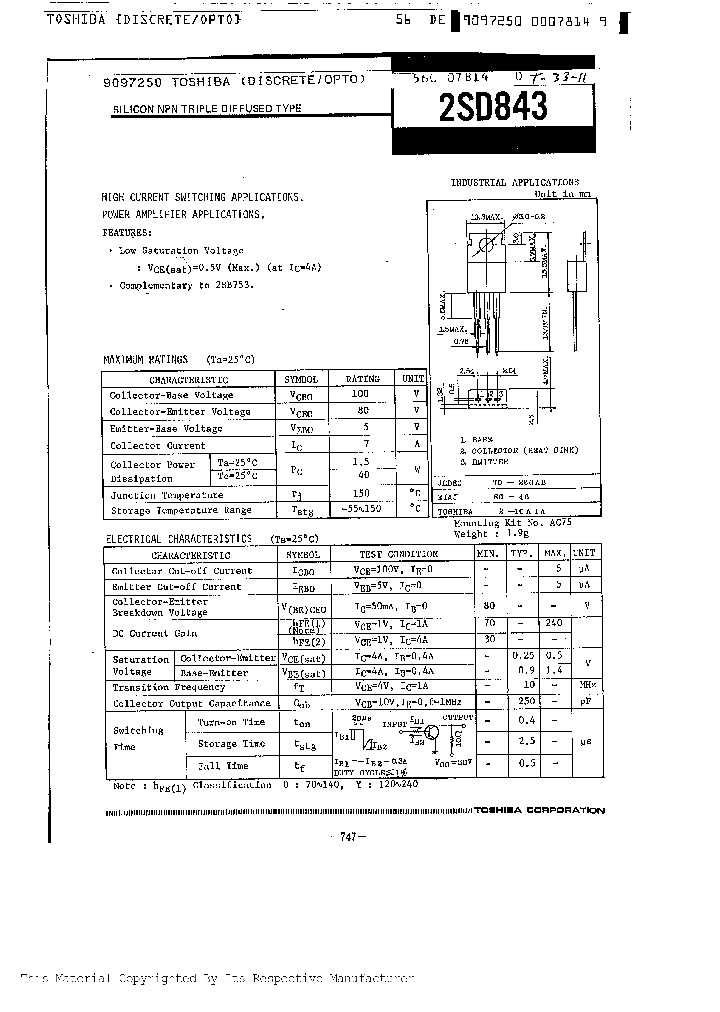 2SD843_537851.PDF Datasheet