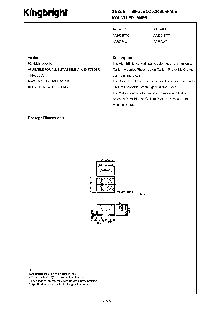 AA3528SGC_496463.PDF Datasheet