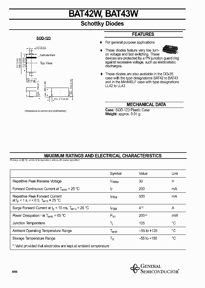 BAT42W_544708.PDF Datasheet