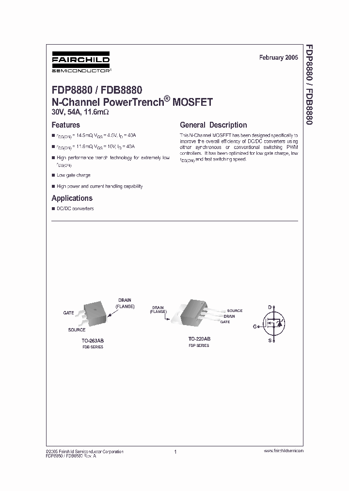 FDB8880_543059.PDF Datasheet