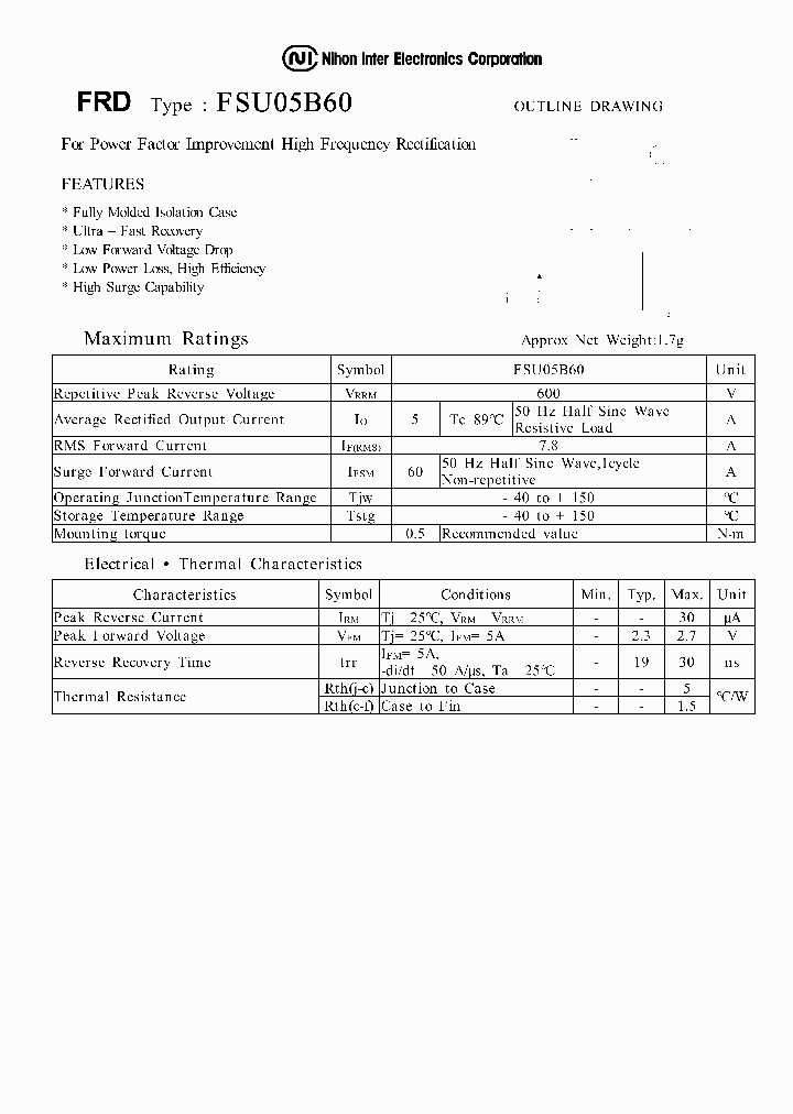 FSU05B60_487787.PDF Datasheet