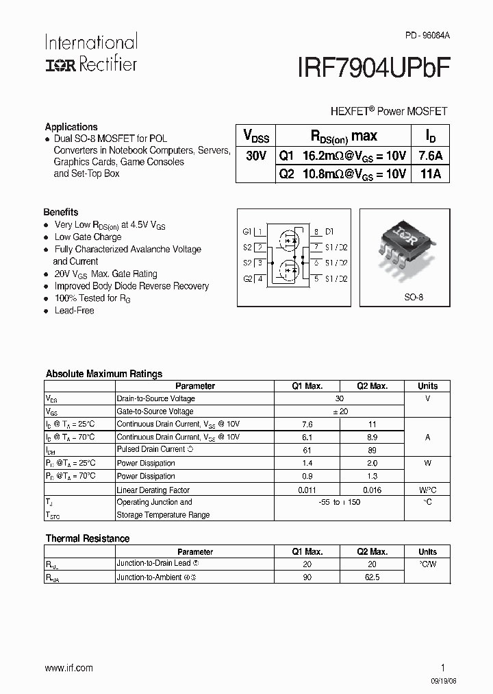 IRF7904UPBF_523216.PDF Datasheet