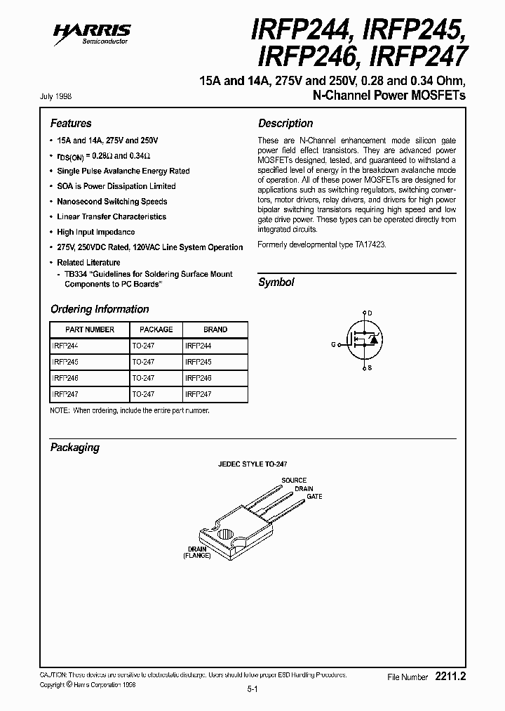 IRFP244_487549.PDF Datasheet