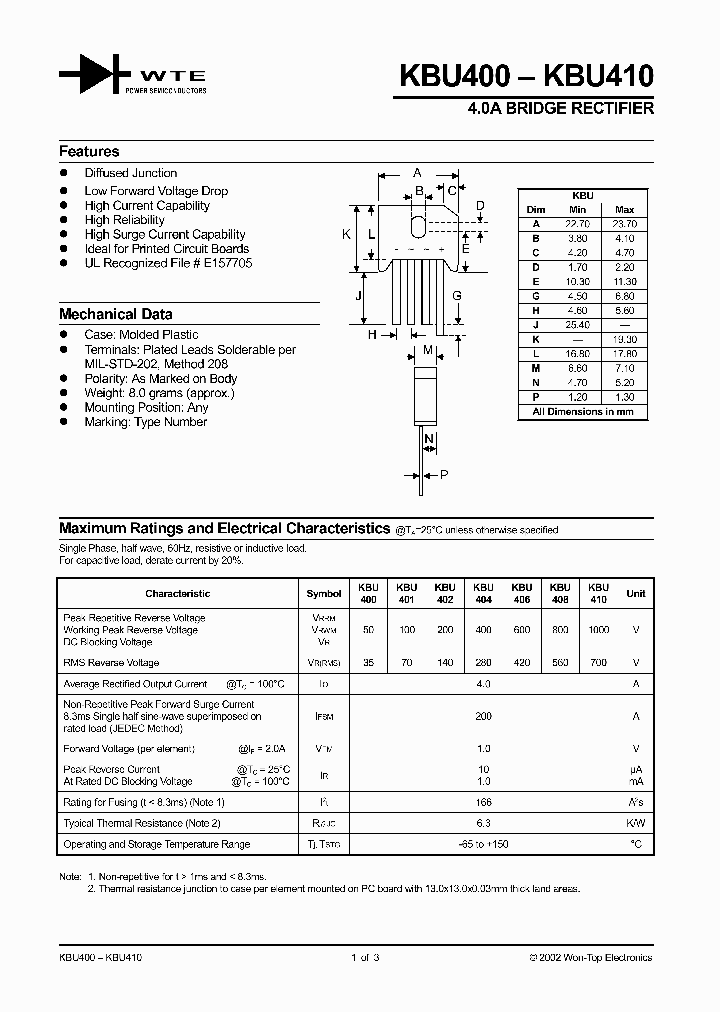 KBU400_505525.PDF Datasheet