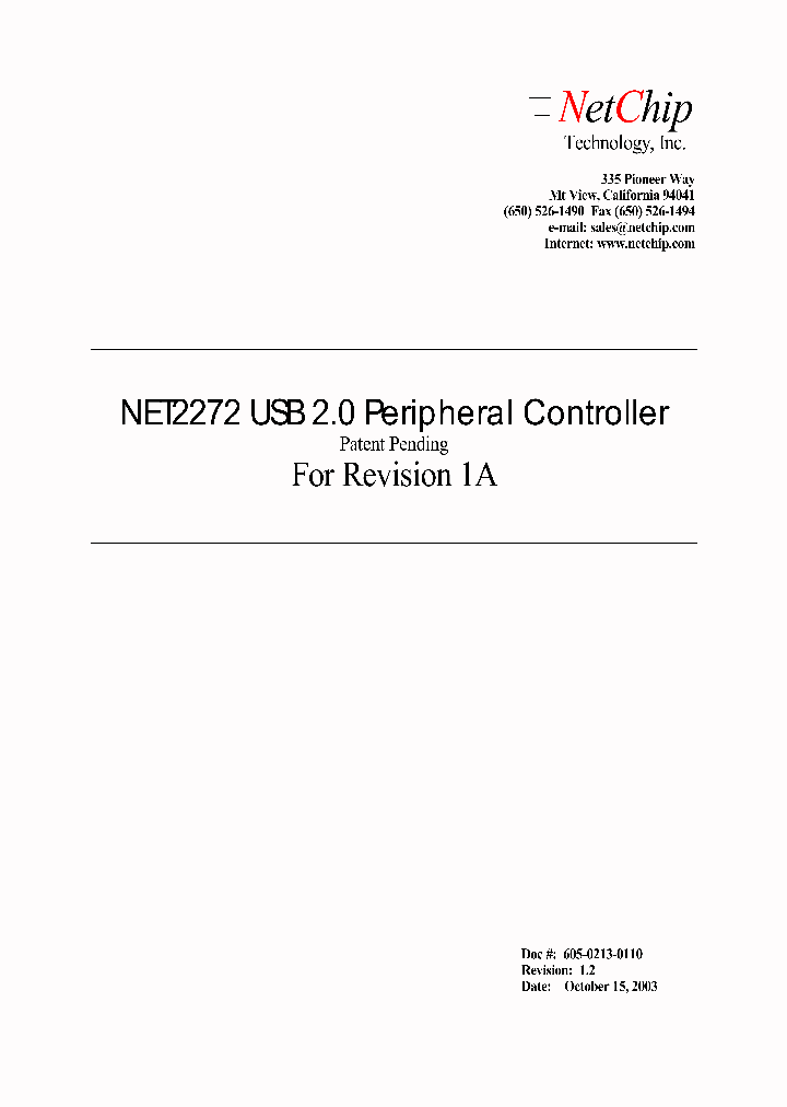 NET2272_548446.PDF Datasheet