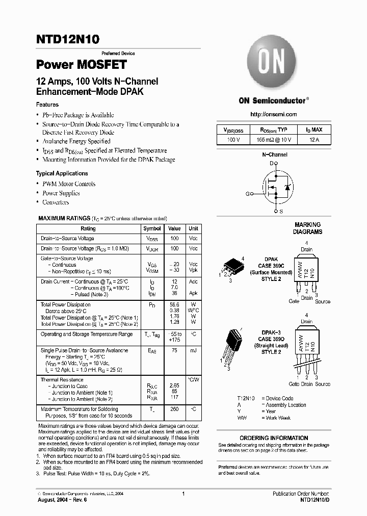 NTD12N10_545296.PDF Datasheet