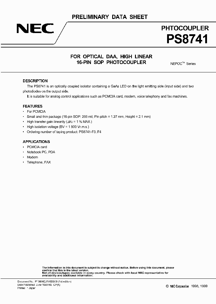PS8741_491448.PDF Datasheet