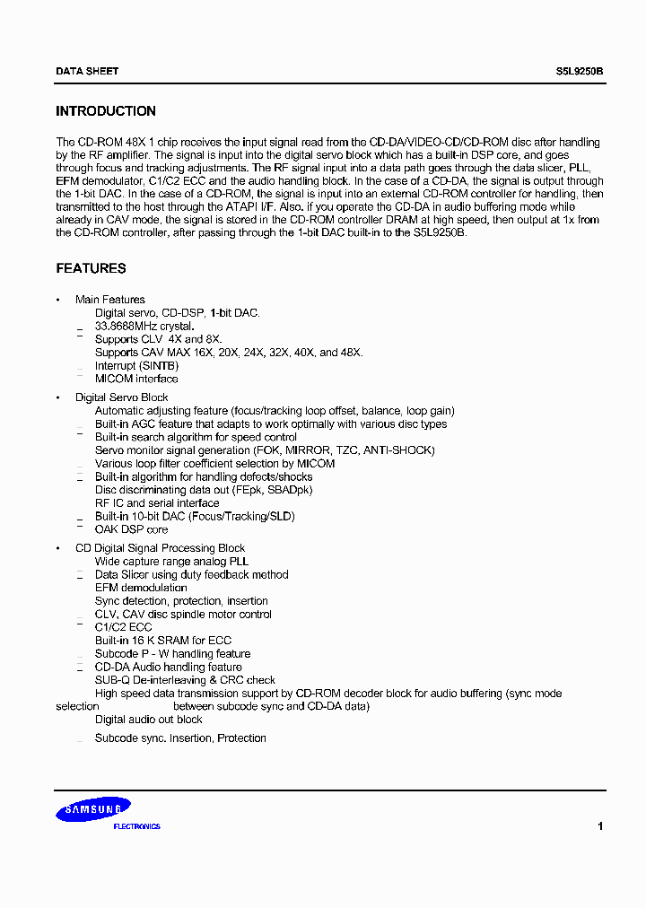 S5L9250B01-Q0R0_501407.PDF Datasheet