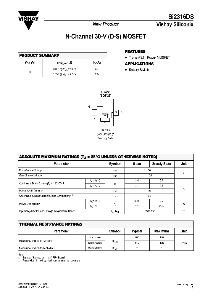 SI2316DS_522766.PDF Datasheet