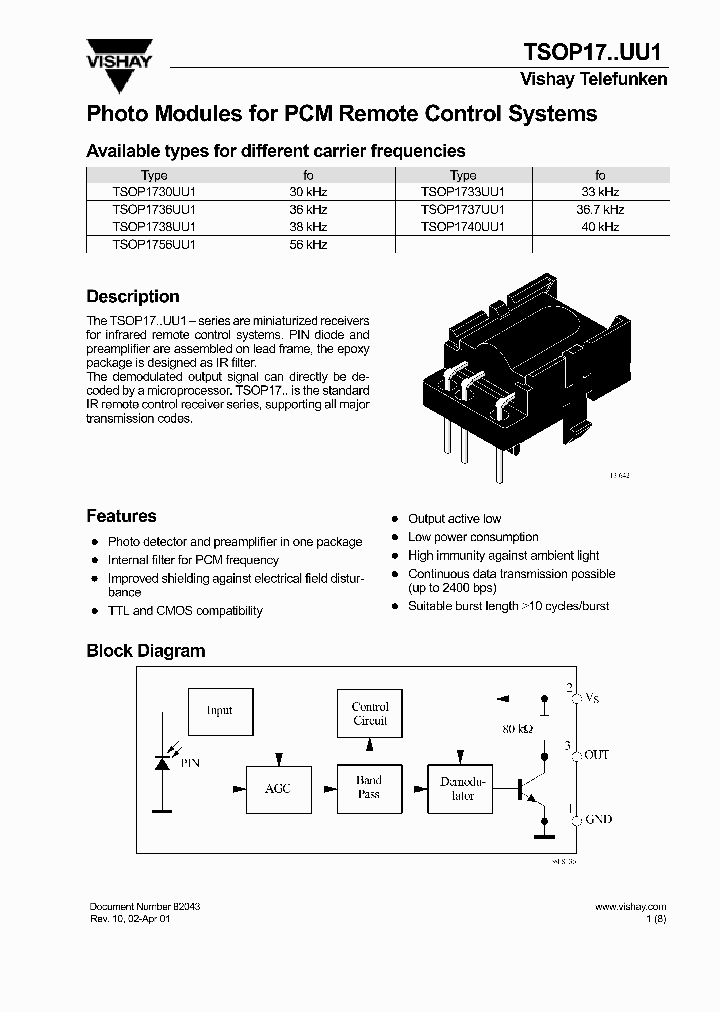 TSOP1756UU1_488523.PDF Datasheet