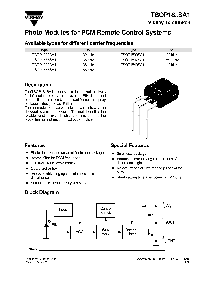 TSOP1856SA1_497002.PDF Datasheet