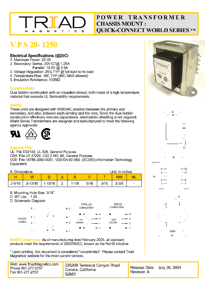 VPS20-1250_510447.PDF Datasheet