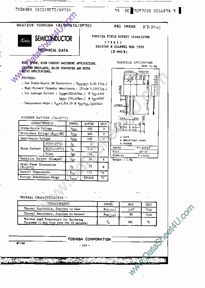 YTF833_524065.PDF Datasheet