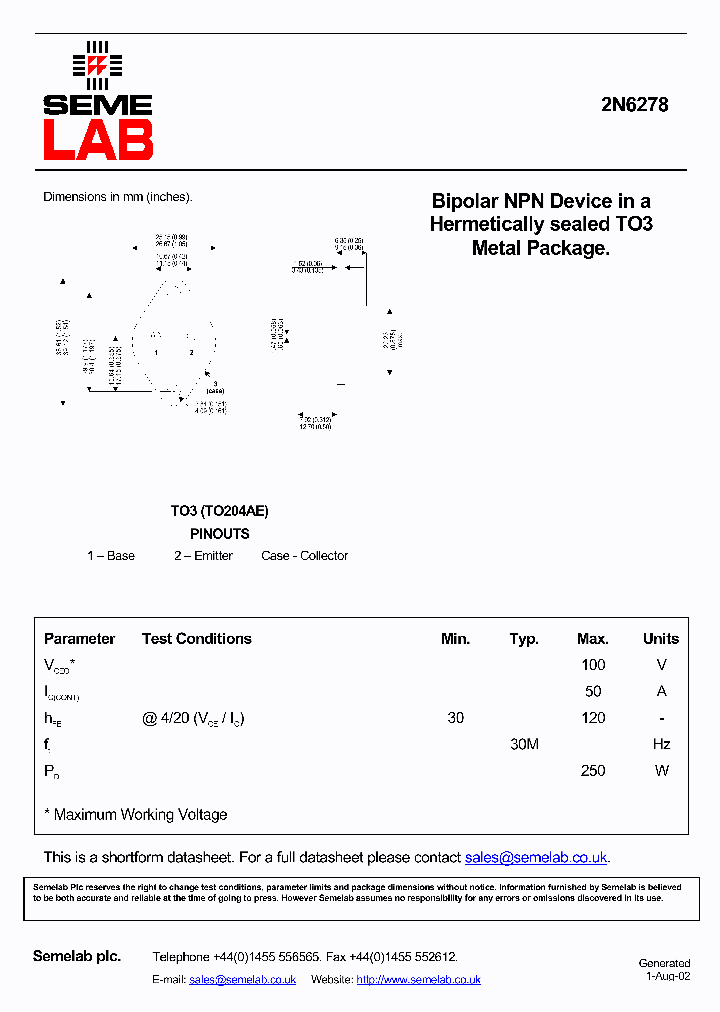 2N6278_627763.PDF Datasheet