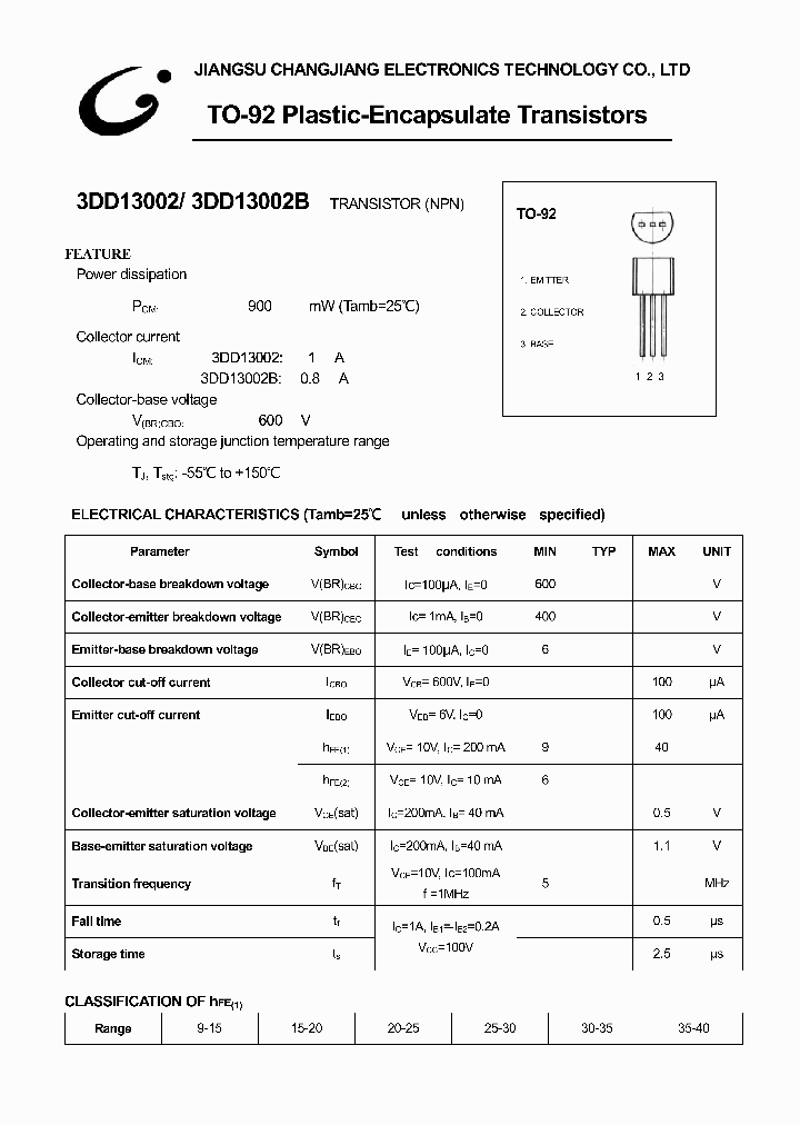 3DD13002B-TO-92_610136.PDF Datasheet