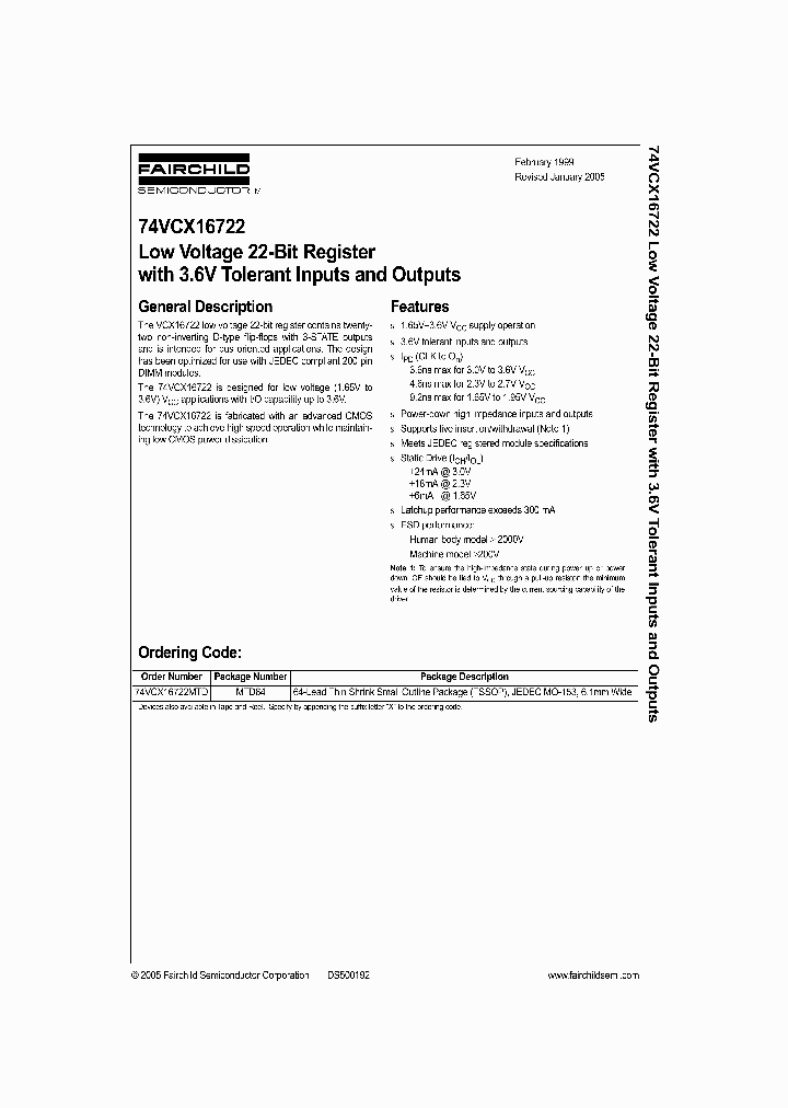 74VCX16722MTDX_581794.PDF Datasheet