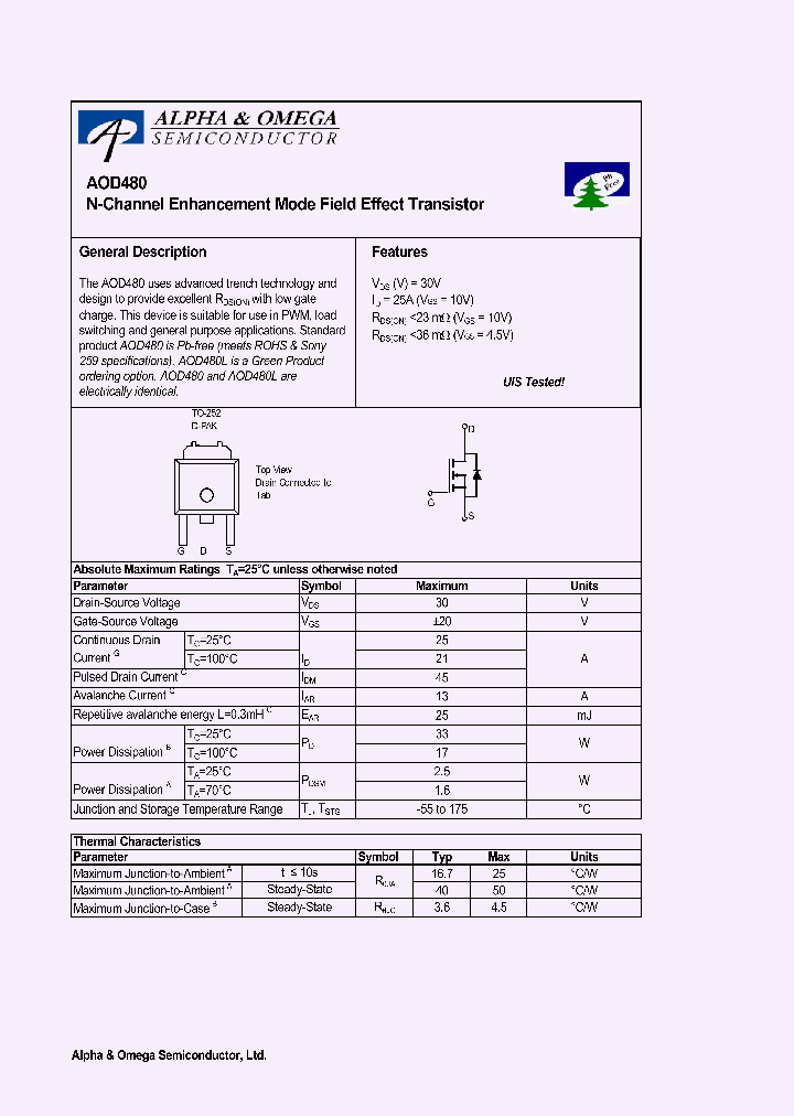 AOD480_650509.PDF Datasheet