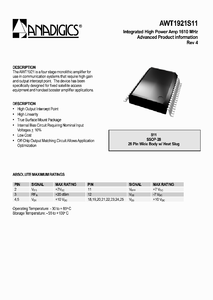 AWT1921S11_645917.PDF Datasheet