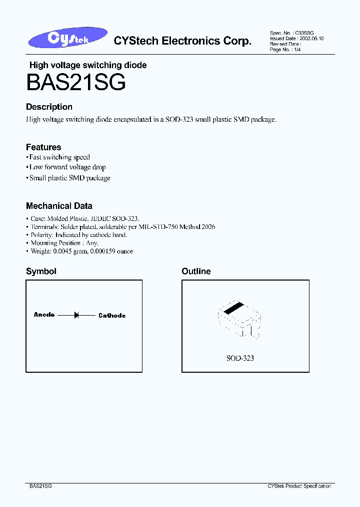 BAS21SG_659587.PDF Datasheet