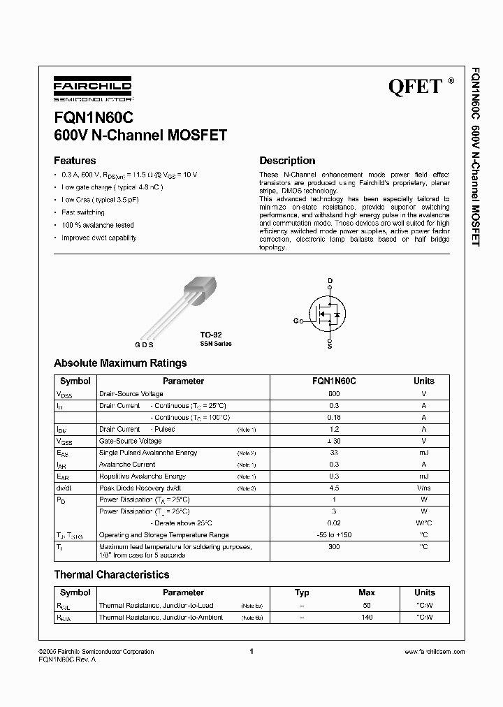 FQN1N60C_581160.PDF Datasheet