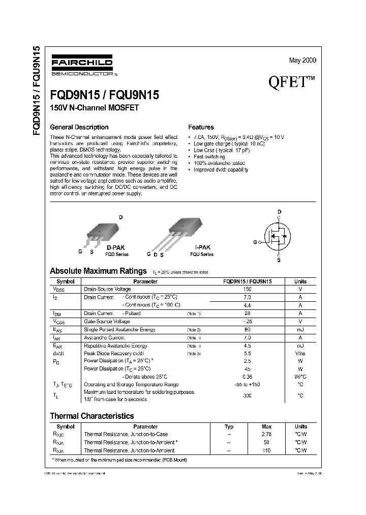 FQU9N15_772623.PDF Datasheet