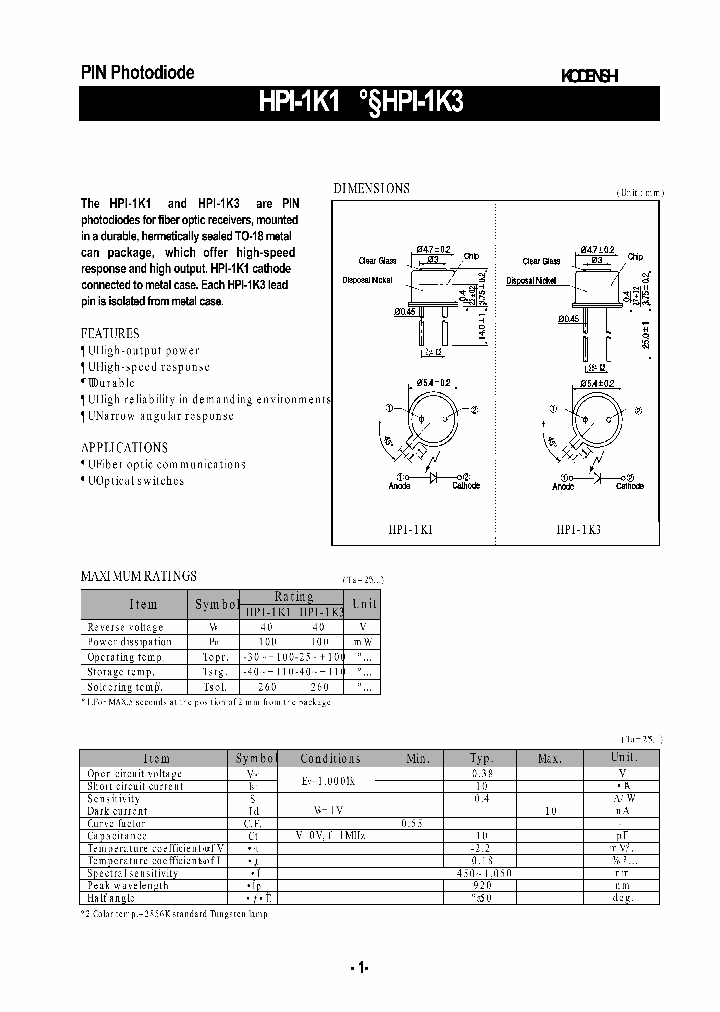 HPI-1K3_573958.PDF Datasheet