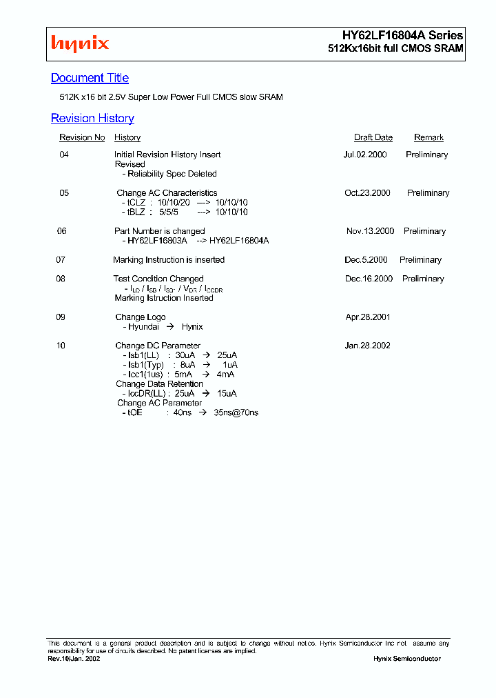 HY62LF16804A-I_691210.PDF Datasheet