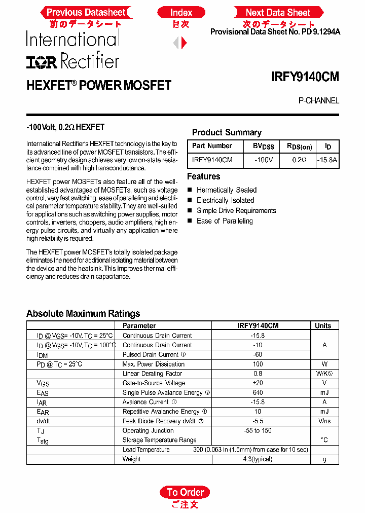 IRFY9140CM_576182.PDF Datasheet
