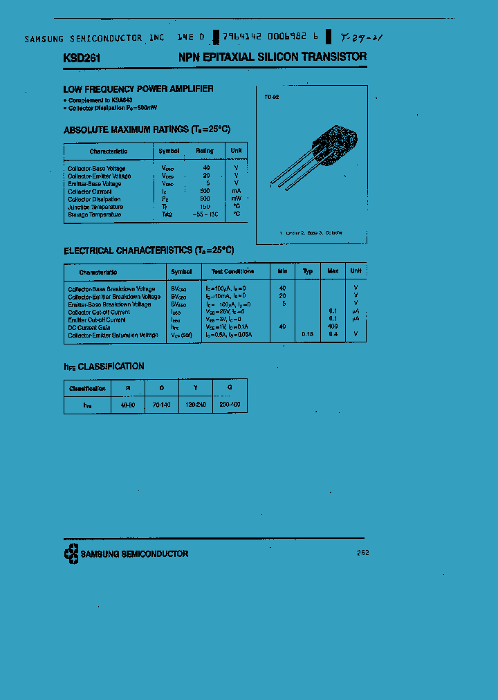 KSD261_701031.PDF Datasheet