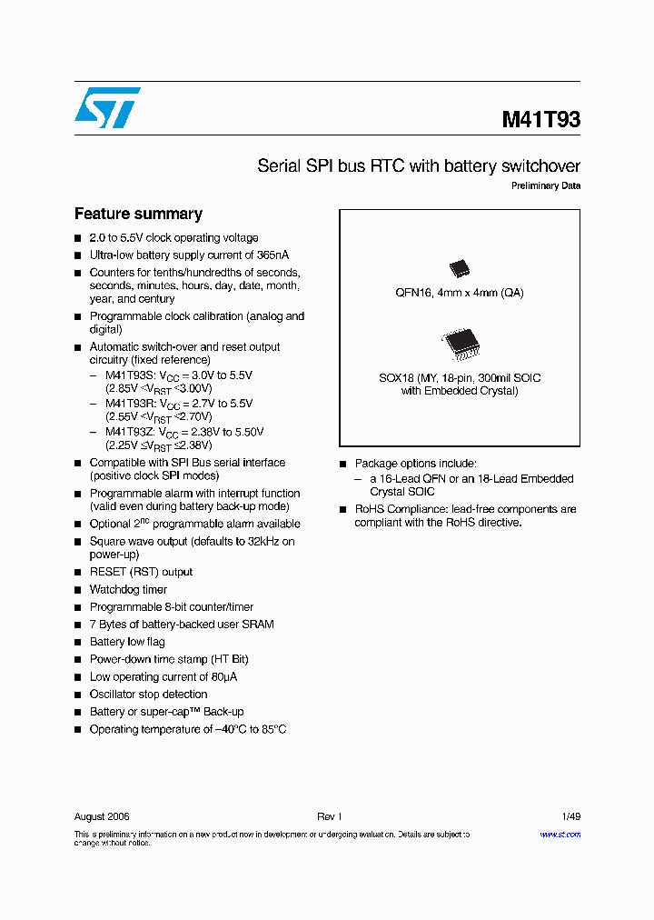 M41T93RQA6E_731792.PDF Datasheet