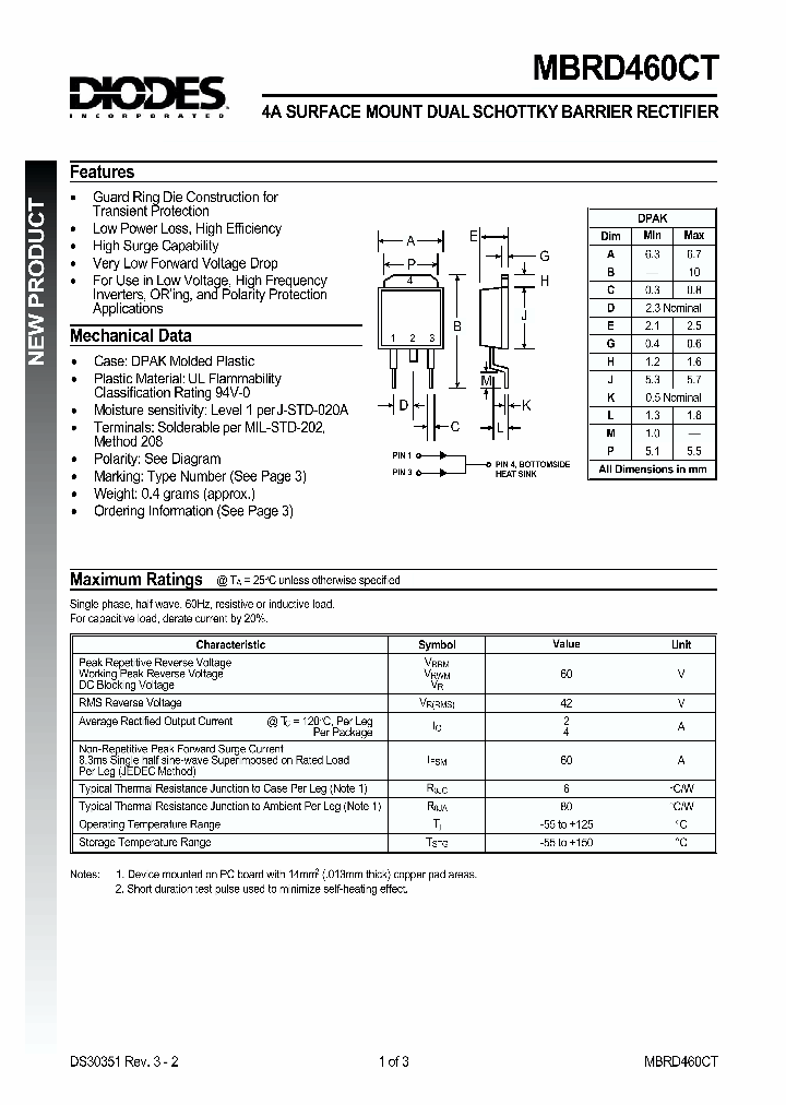 MBRD460CT-T_582350.PDF Datasheet