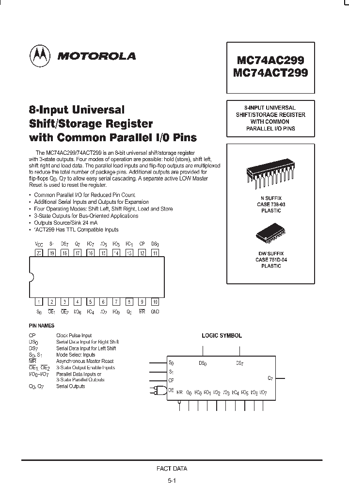 MC74ACT299_94287.PDF Datasheet