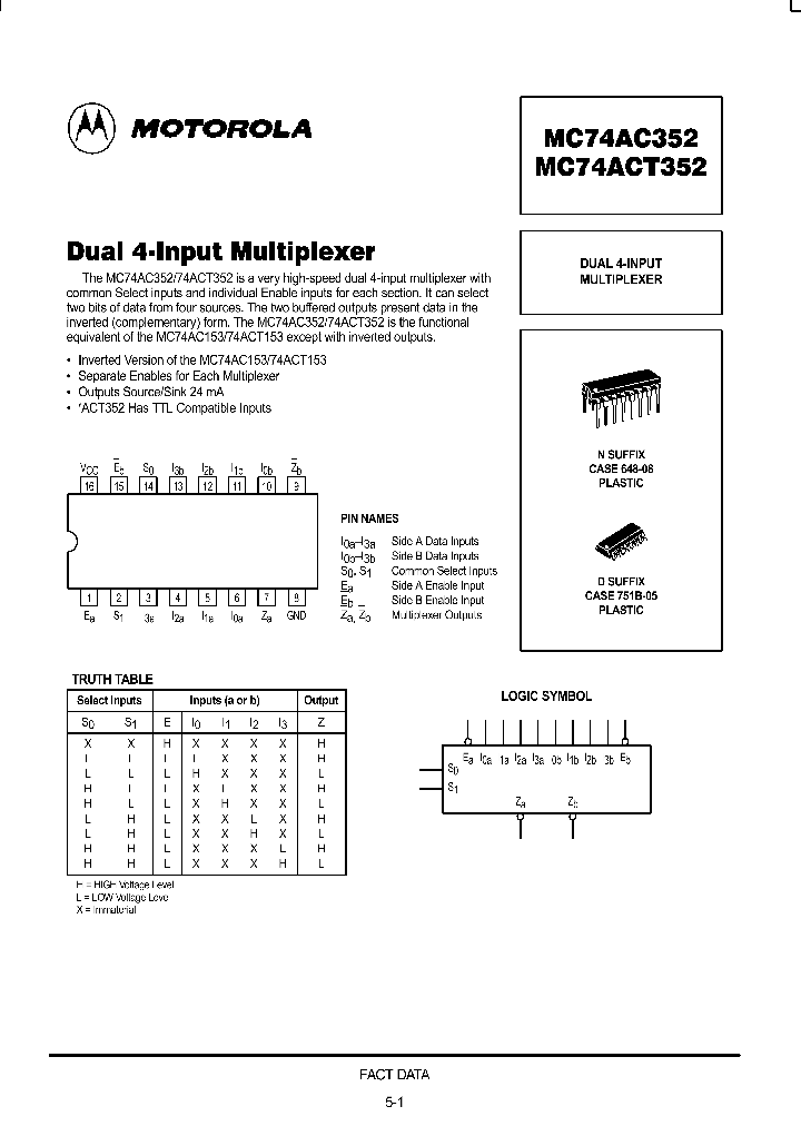 MC74AC352_358960.PDF Datasheet