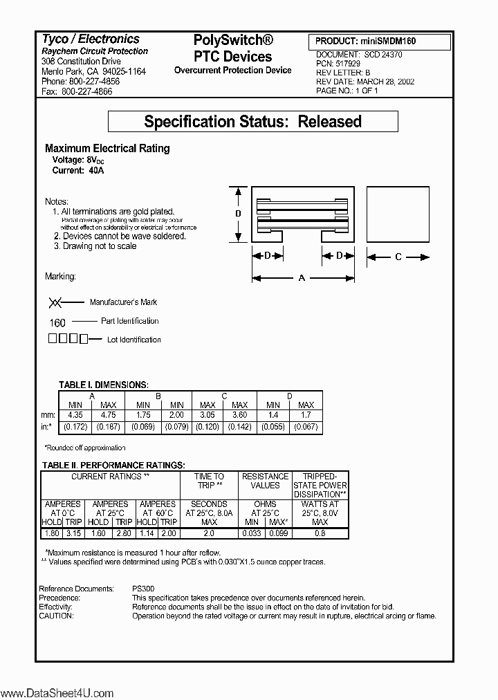 MINISMDM160_595480.PDF Datasheet