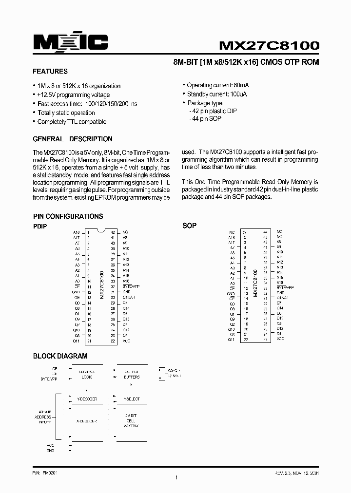 MX27C8100_170819.PDF Datasheet