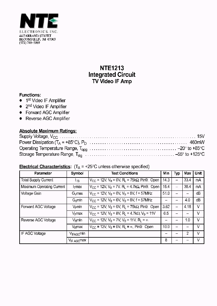 NTE1213_650984.PDF Datasheet