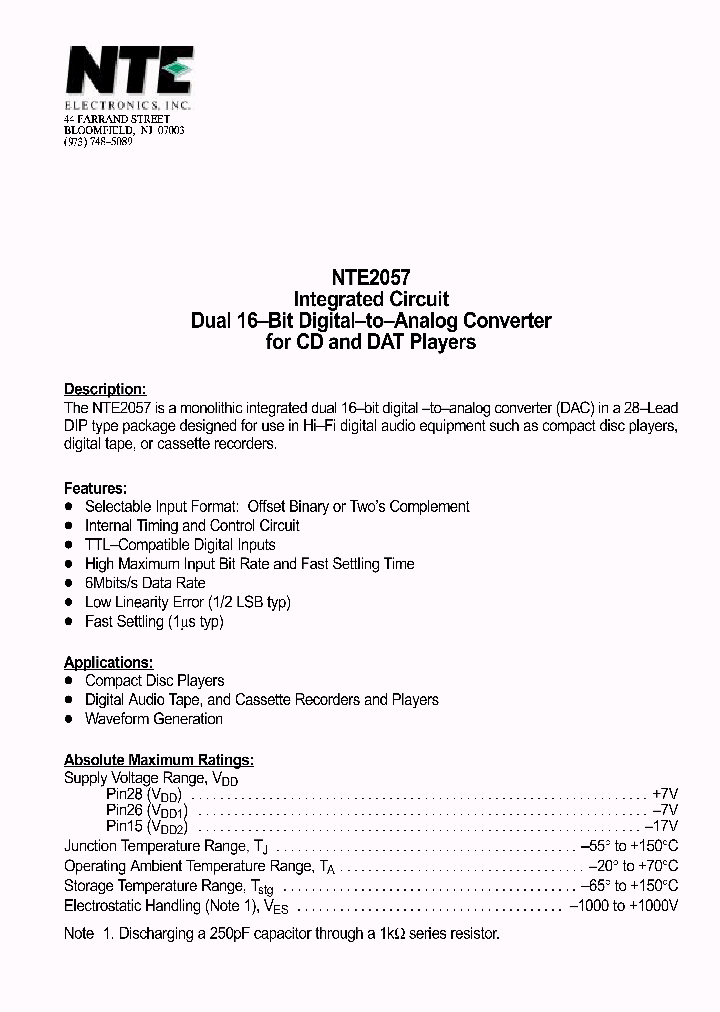 NTE2057_614402.PDF Datasheet