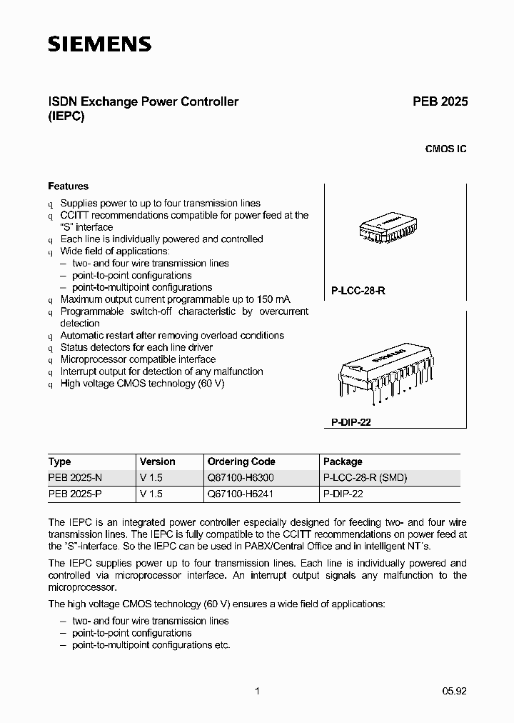 PEB2025-N_595362.PDF Datasheet