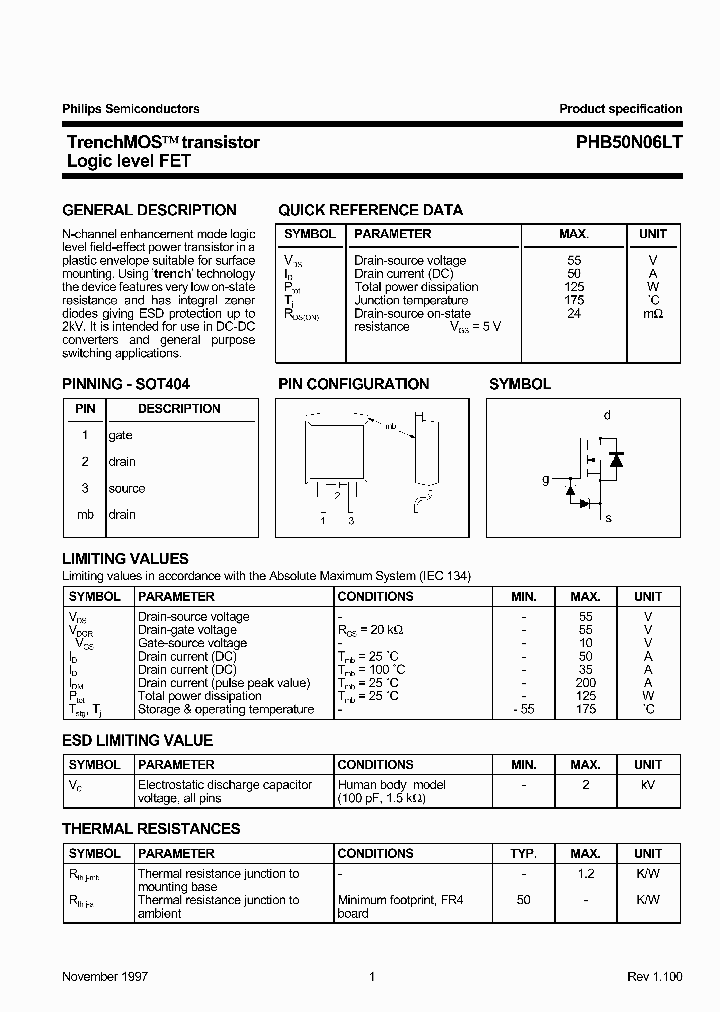 PHB50N06_743563.PDF Datasheet