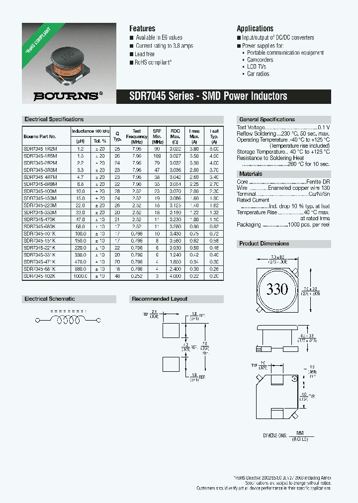 SDR7045-471K_695420.PDF Datasheet