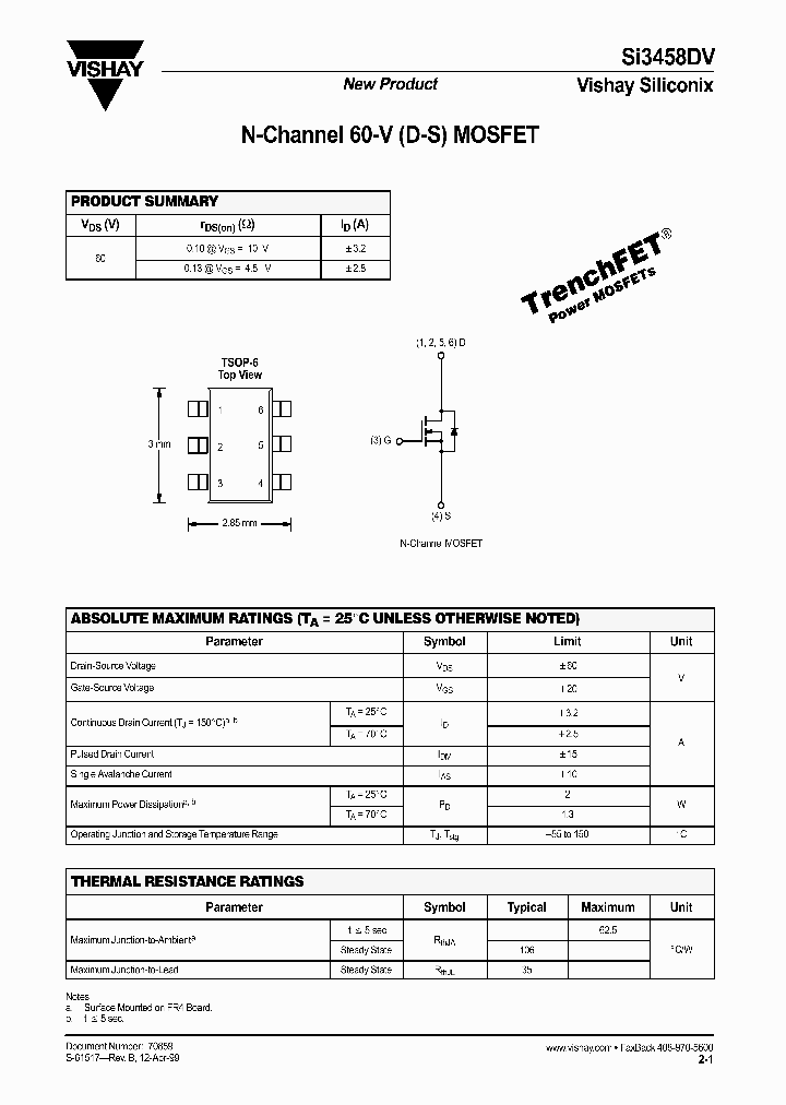 SI3458DV_605375.PDF Datasheet