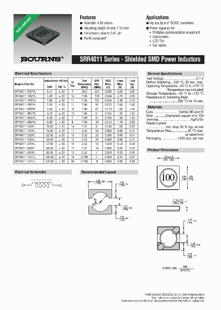 SRR4011-1R5YL_695920.PDF Datasheet